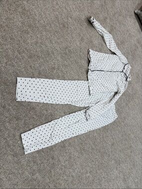 Mango Kids White Pajama Set with Black Star Pattern